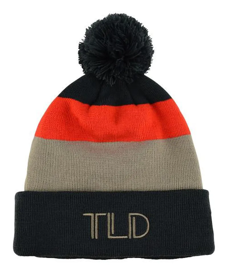 Troy Lee Designs Block Pom Beanie One Size Charcoal/Cobblestone