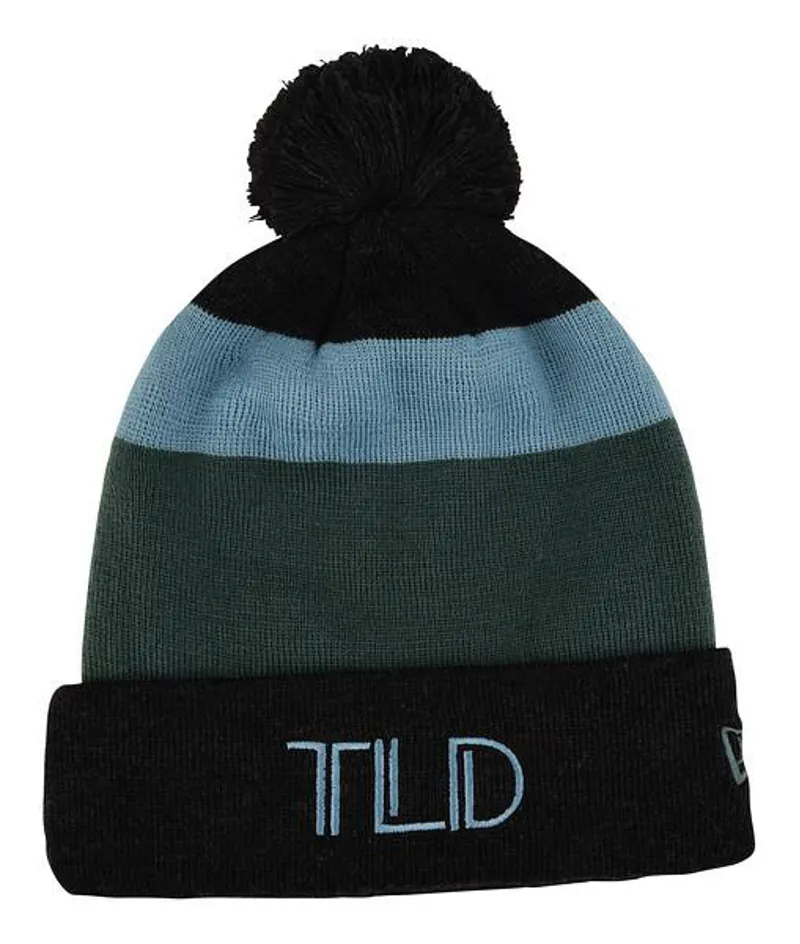 Troy Lee Designs Block Pom Beanie One Size Charcoal Heather/Stone Blue