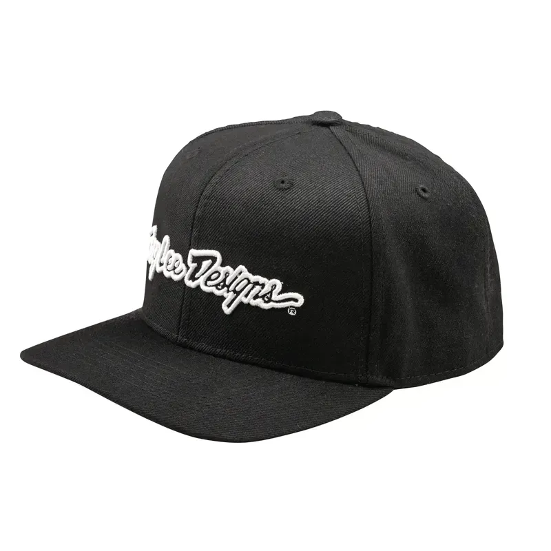 Troy Lee Designs Curved Bill Snapback Cap in Signature in Black