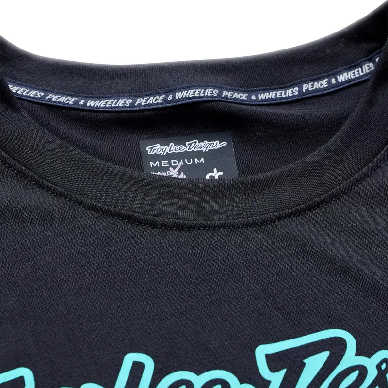 Troy Lee Designs Skyline LS Ride Jersey in Signature Black/Real Teal-2