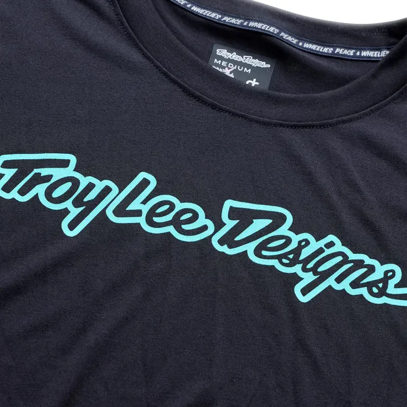 Troy Lee Designs Skyline LS Ride Jersey in Signature Black/Real Teal-3